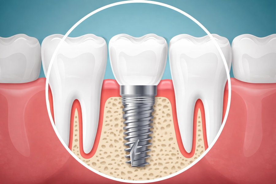 Dental implants for permanent tooth replacement
